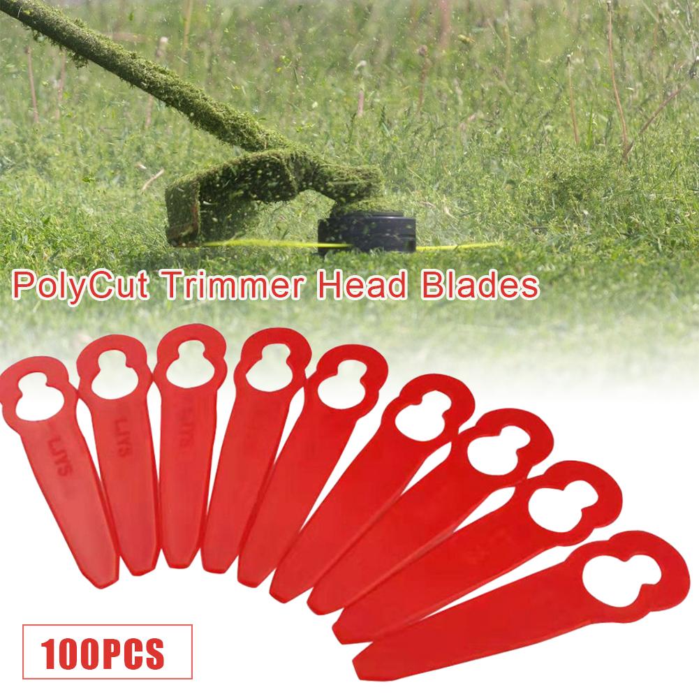 100Pcs Plastic Gras Trimmer Blades Poly Cut Trimmer Hoofd Vervanging Cut Blade Voor Stihl 2-2 Tuin Gereedschap accessoires