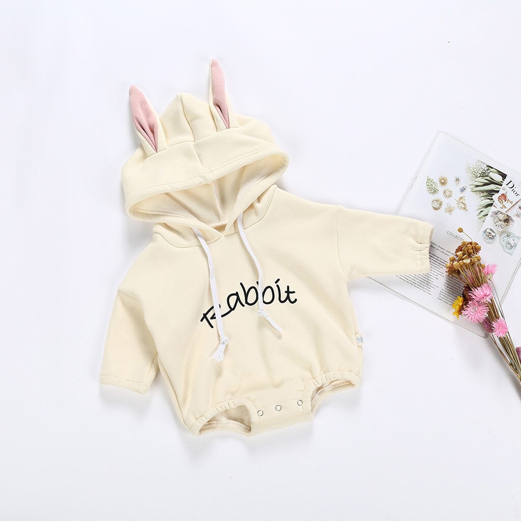 Baby kleding Todder Kid Meisje Jongen Konijn Brief Sweatshirt Tops Romper Trui Winter kleding voor baby kostuum kinderkleding