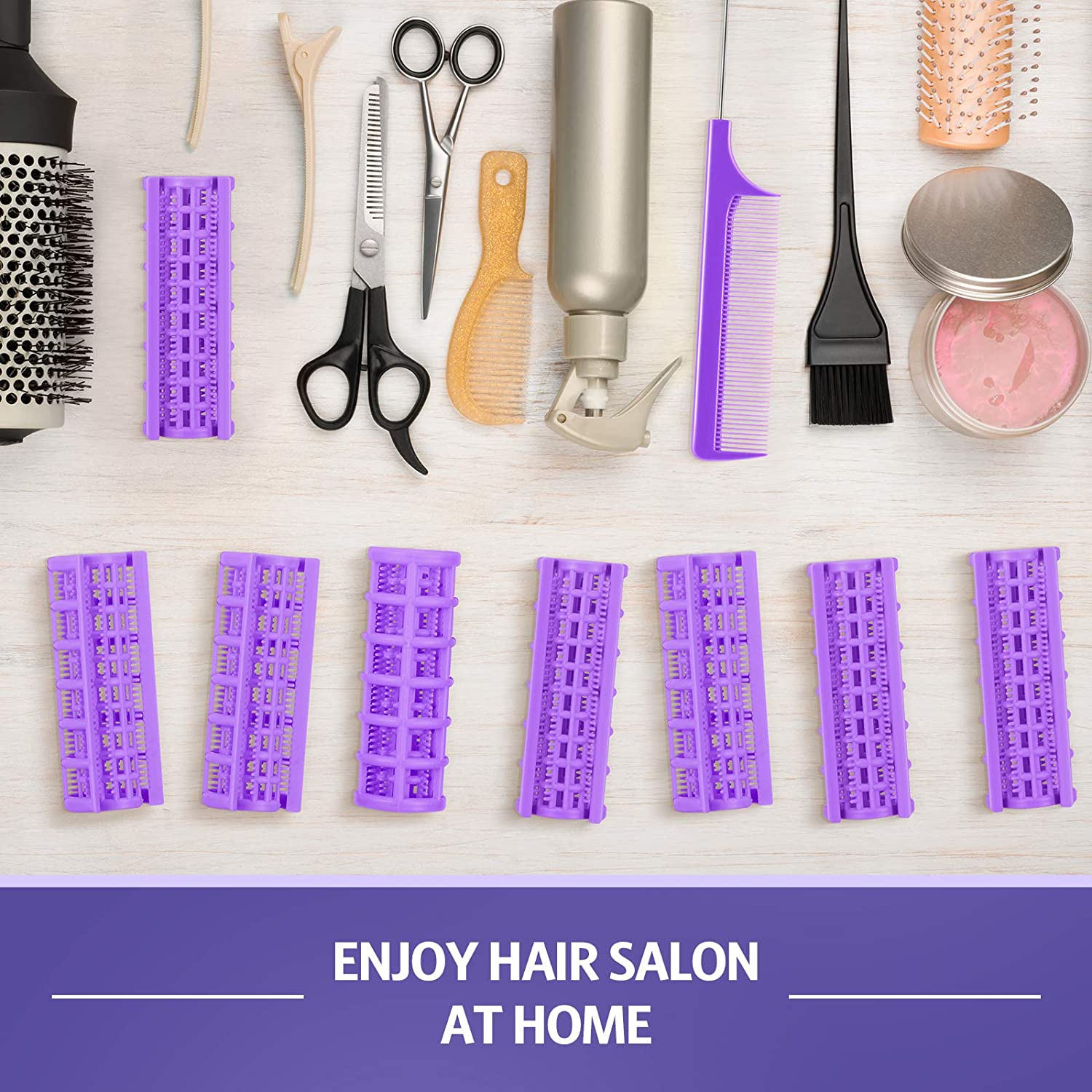 12 Stuks Snap Op Haar Roller, grote Maat Plastic Haar Rollen Haarkrulspelden Voor Kort Haar Lange Haar Kappers Styling Tools