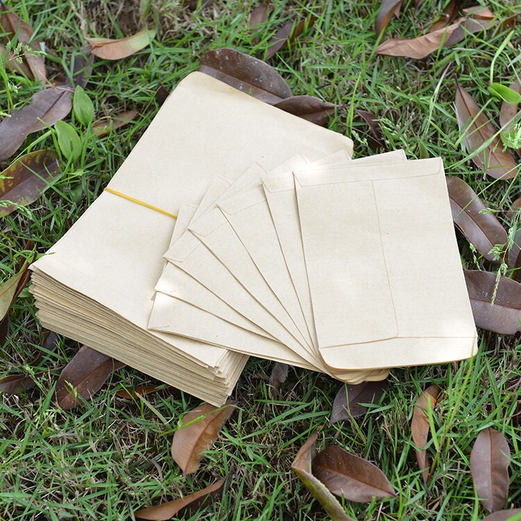 100 unids/lote de bolsas de papel kraft de 6x20/9x13/12x28/12x20cm, saco de aislamiento, embalaje de semillas/protección, estilo sobre vertical