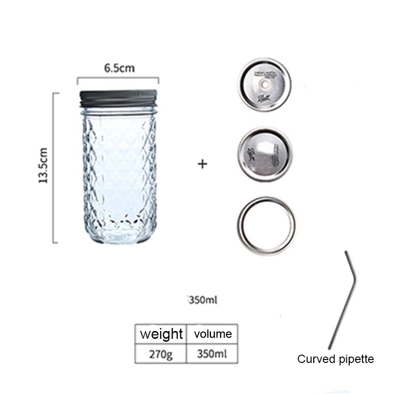 Nordic Home And Tableware Glass Manson Jar Manson Glass Bottle For Juice/Milk/Coffee Sealed Rooster Cup vasos de vidrio стекло: 6.5x6.5x13.5cm