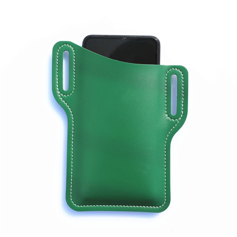 Men Cellphone Loop Holster Case For iPhone 12 11 Pro Max Cover Universal Leather Holster Belt Clip Pouch Phone Bag Purse Wallet: Green