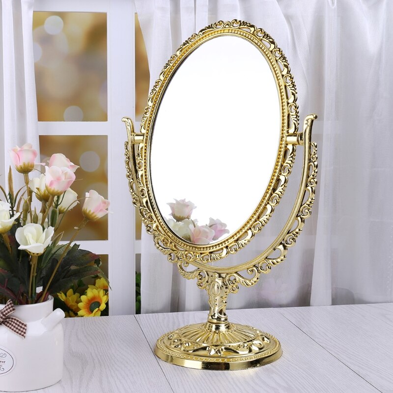 2 zijden make-upspiegelstandaard tafel cosmetische spiegel plastic kaptafel spiegels gereedschap