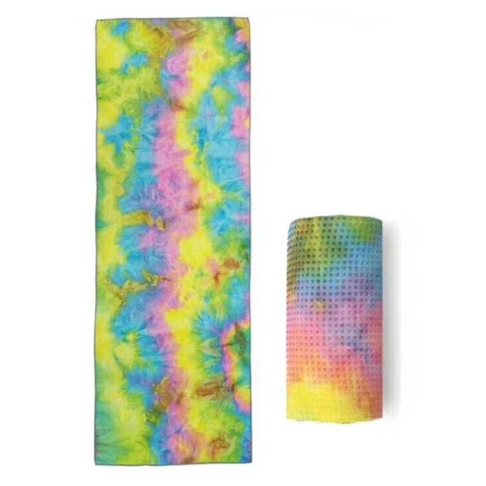 Halkfri yogamatta handduk 185*63cm tryckta yogahandduk fitness träningsmatta överdrag för pilates gym yoga gradient färger filtar: D