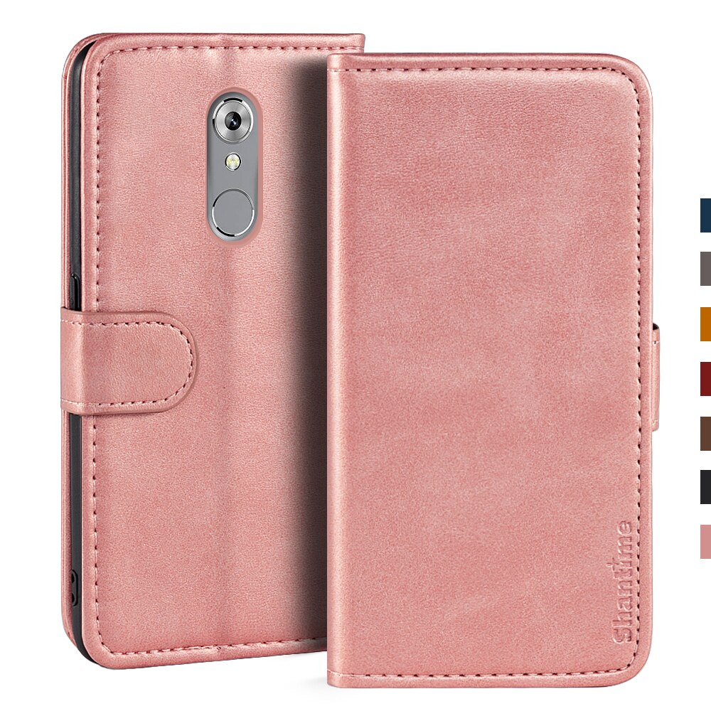 Fall Für ZTE Axon 7 Mini Fall Magnetische Brieftasche Leder Abdeckung Für ZTE Axon 7 Mini Stehen Coque Telefon Fällen: Rose gold