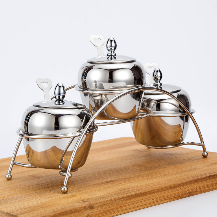 304 Stainless Steel Seasoning Tank Set Kitchen Seasoning Tank Stainless Steel Bridge Type Spice Box