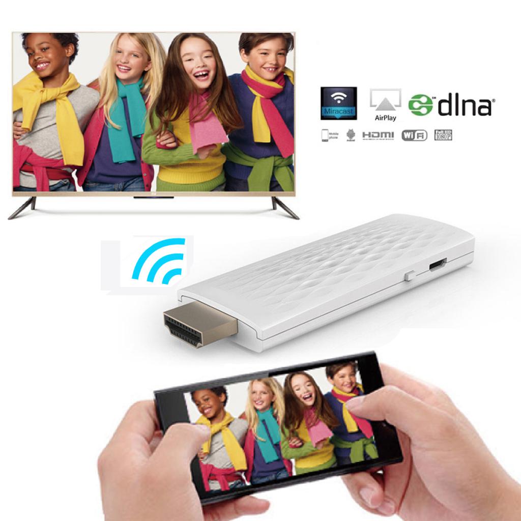 Wit Wifi Hdmi Tv Dongle 1080P Hd Display Draadloze Ontvanger Ondersteuning Miracast Airplay Dlna