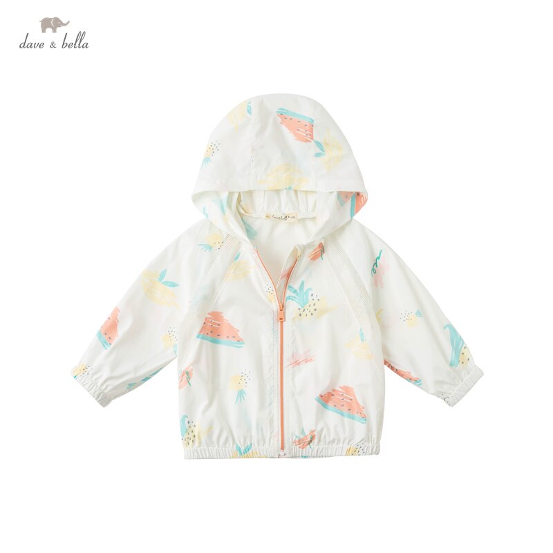 DBX17809 Dave Bella Zomer Baby Unisex Fruit Print Pockets Kapmantel Kinderen Tops Baby Peuter Bovenkleding