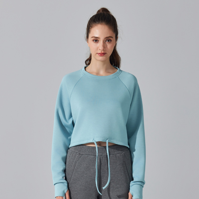 Frauen verlieren Sport Hemden Yoga Laufen Taille Zeichnung Lange Ärmel oben draussen Erholung trainieren Ausbildung Sweatshirt Winter: M / Gold