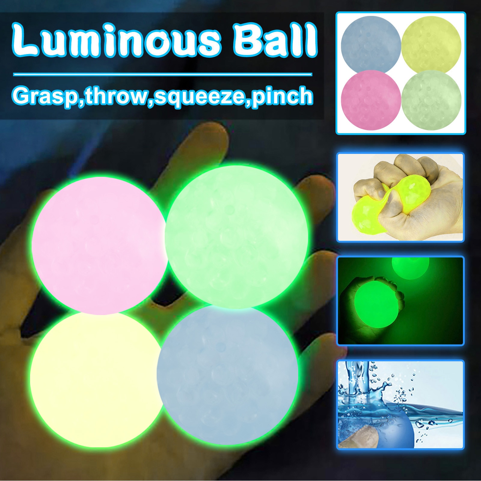 3pc Sticky Wall Ball Sticky Target Ball Decompression Toy regalo per bambini 10ml Sticky Target Balls Decompression lancio Fidget Toy