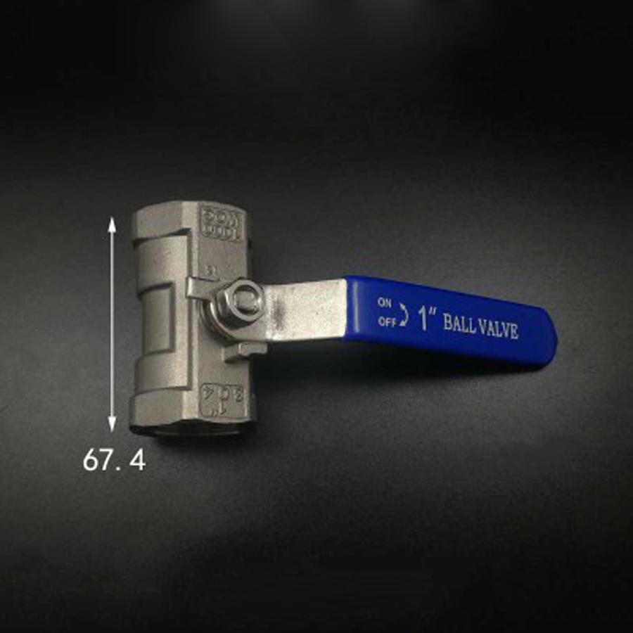 304 Stainless Steel Reducer Port 1-Piece Ball Valve DN25 1" BSP Female Water Gas Oil 16 Bar 0-80 C