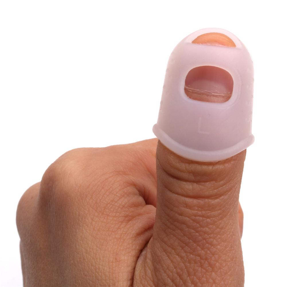 2 st fingerskydd lättnad spela smärta handskar silikon händer kappa fingrar skydd skydd för kalimba tummen piano musikinstrument