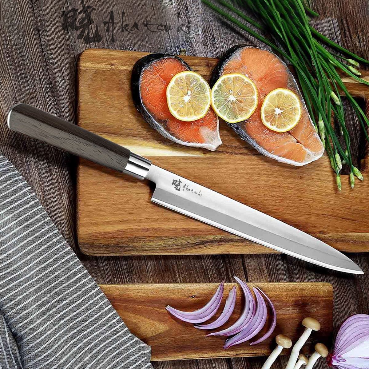 Sashimi Sushi Mes Voor Snijden Sushi Japanse Chef Messen Sashimi Vis Fileren Slicer High Carbon Roestvrij Staal Met Doos