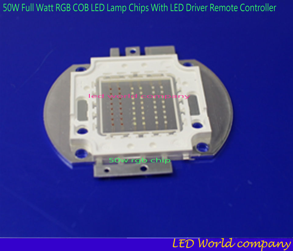 1Set Full Watt RGB Integrated Chip 10W 20W 30W 50W 100W RGB LED lamp + LED Driver +24Key Remote For Floodlight Spot light bulbs: 50W  chip no driver