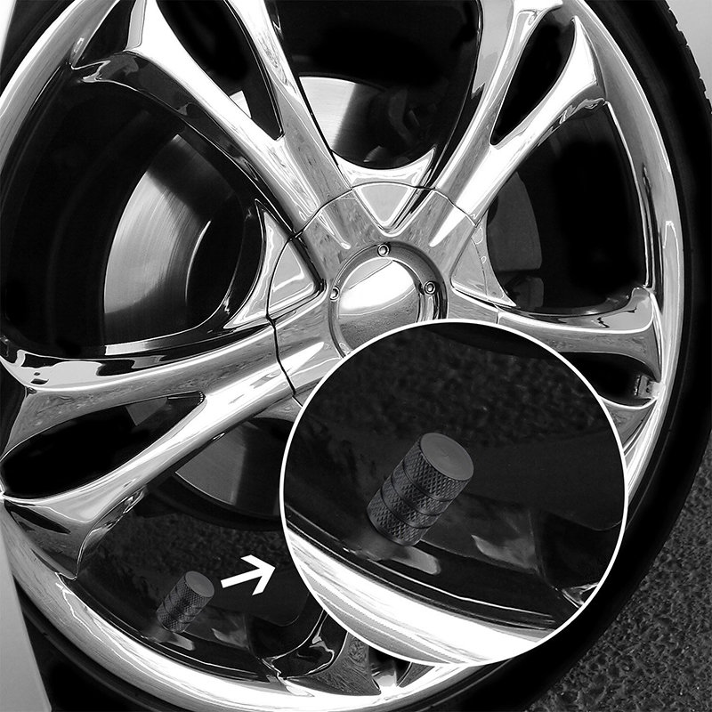 4 kpl musta kestävä alumiinikansi rengas auton vanteet varsi ilmaventtiilin korkit vaihtoauton kuorma-auton osien txtb 1
