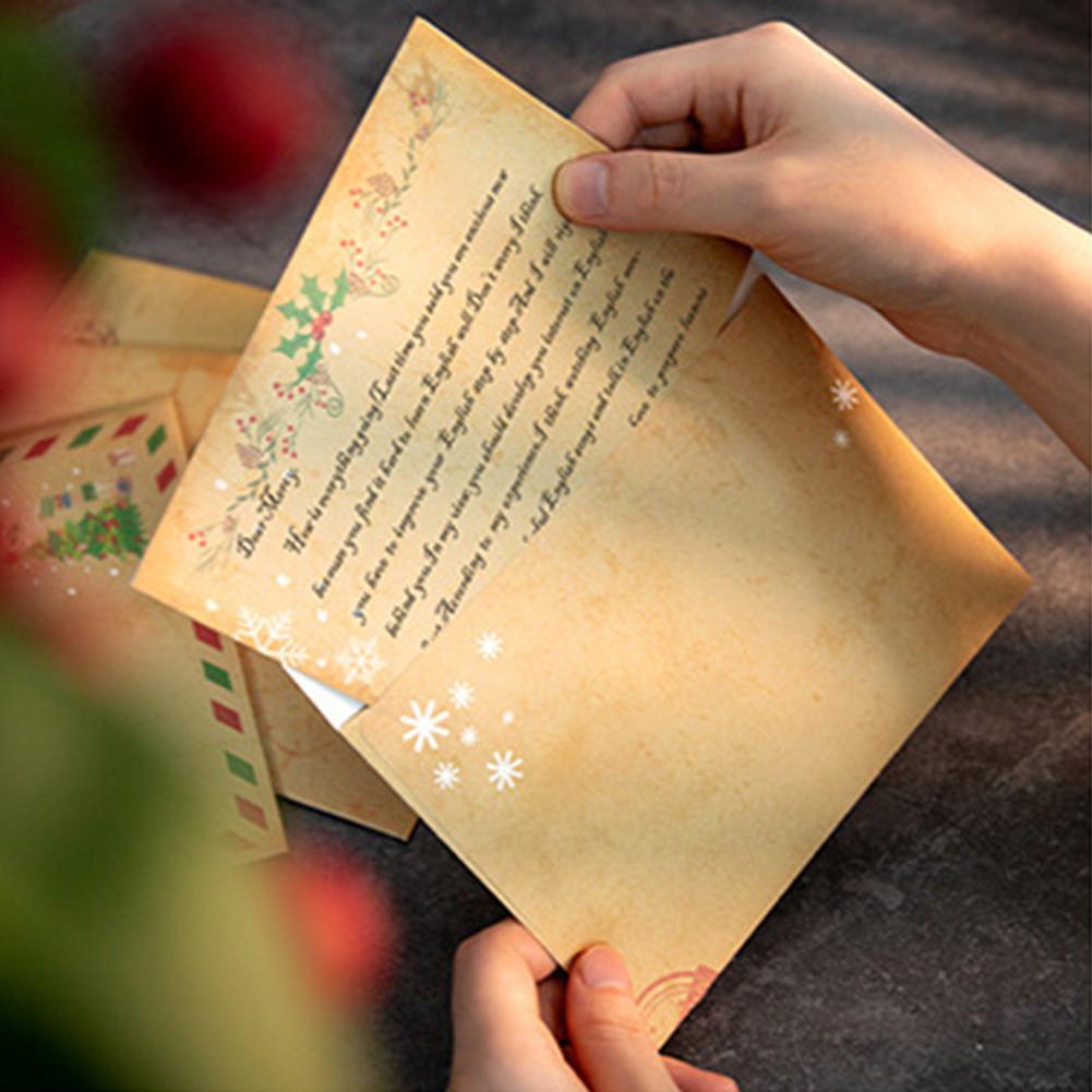 Christmas Series Vintage Brown Kraft Paper Writing Paper Letter Paper Wedding Birthday Party Invitation Paper Envelope