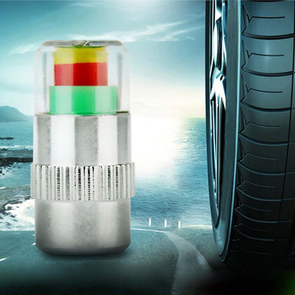 `4PCS 2.0Bar 30PSI Car Auto Tire Pressure Monitor Valve Stem Caps Sensor Indicator Eye Alert Diagnostic Tools Kit