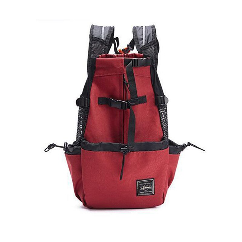 Ademend Hond Draagtas Speciaal Voor Grote Honden Outdoor Bulldog Backpacken Verstelbare Reistassen Huisdieren Producten Puppy: RED / L