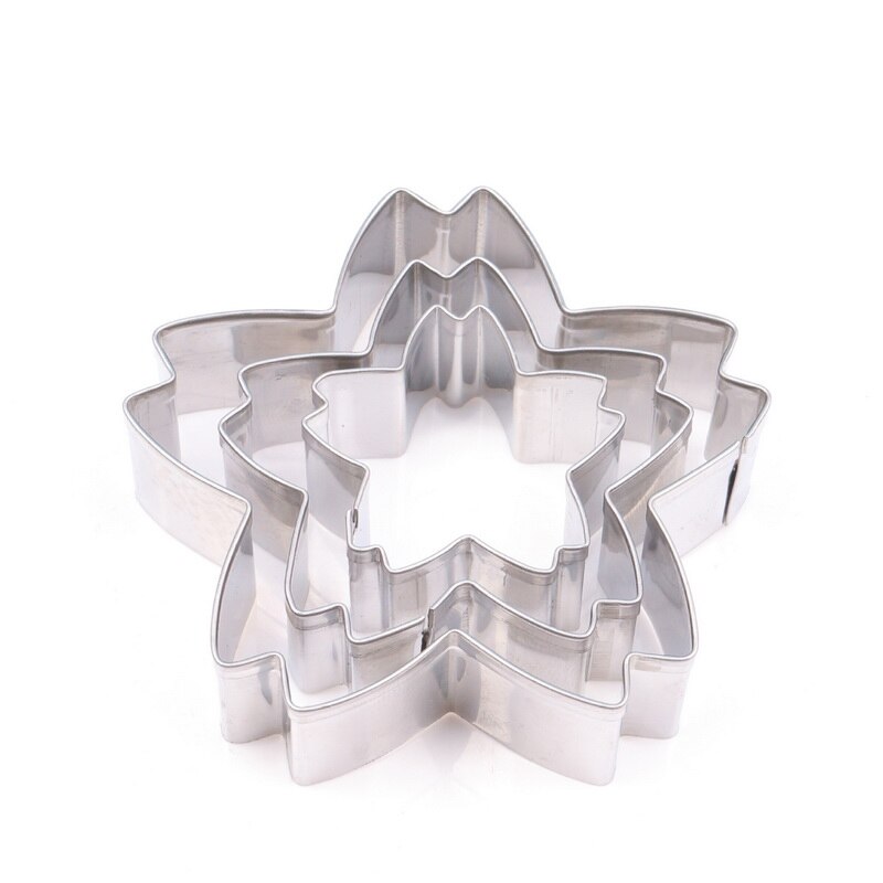 Set van 3 stuks mijiang roestvrijstalen oosterse kersensakura uitstekers, doe-het-zelf taartdecoratiegereedschappen, fondant koekjesvormpjes, mallen  a406