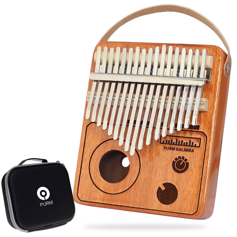 PURM Kalimba-Instrumento de pulgar de 17 teclas, instrumento de pulgar de Piano con manual de canciones, martillo de sintonización, caja EVAProtection: Swietenia mahagoni