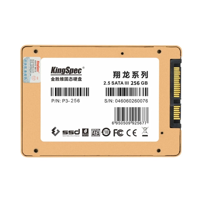 KingSpec P3-256 SATA III 3.0 2.5 inch 3D MLC Digital SSD Solid State Drive for Computer PC Laptop Desktop