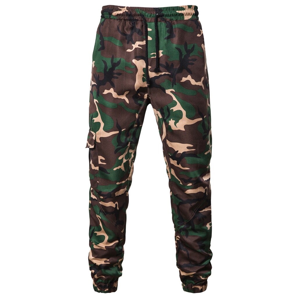 Mannen sweaterpants Camouflage Sport Broek Broek Losse Joggers Plus Size Fitness Trainingspak Mannelijke workout Training sportkleding: L / Groen