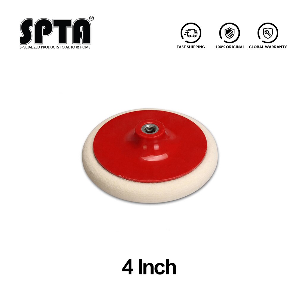 SPTA 4Inch / 5Inch / 6Inch Wool Felt Polishing Pads M14 Thread Felt Wheel Flocking Buffing Pad Car Paint Finish Polishing Disk: 4 Inch Felt Wheel / 1 Pc