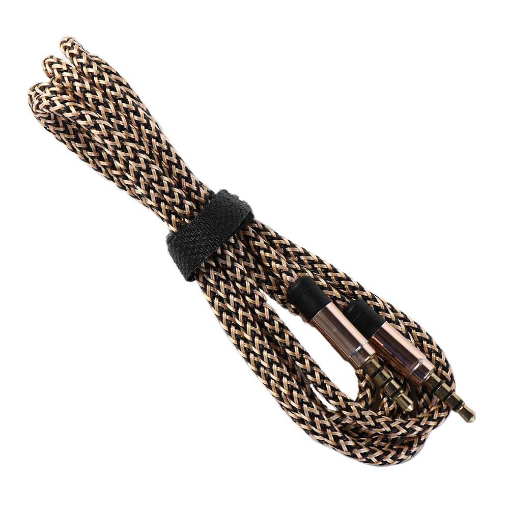 Cable de altavoz trenzado de nailon auxiliar, Cable adaptador de Audio tejido de nailon estéreo, Cable de extensión para auriculares, Cable de Audio de 3,5mm, Cable auxiliar para coche: Rojo