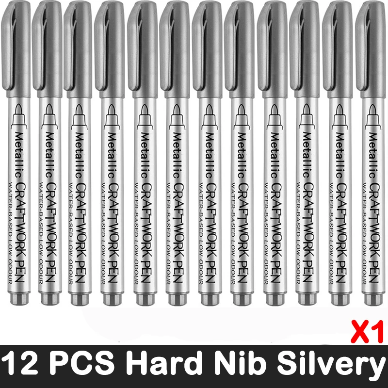 12 Kleuren Metallic Marker Pen Hars Tekenpen Acrylverf Diy Highlights Permanente Marker Diy Card Art Benodigdheden Briefpapier: YELLOW