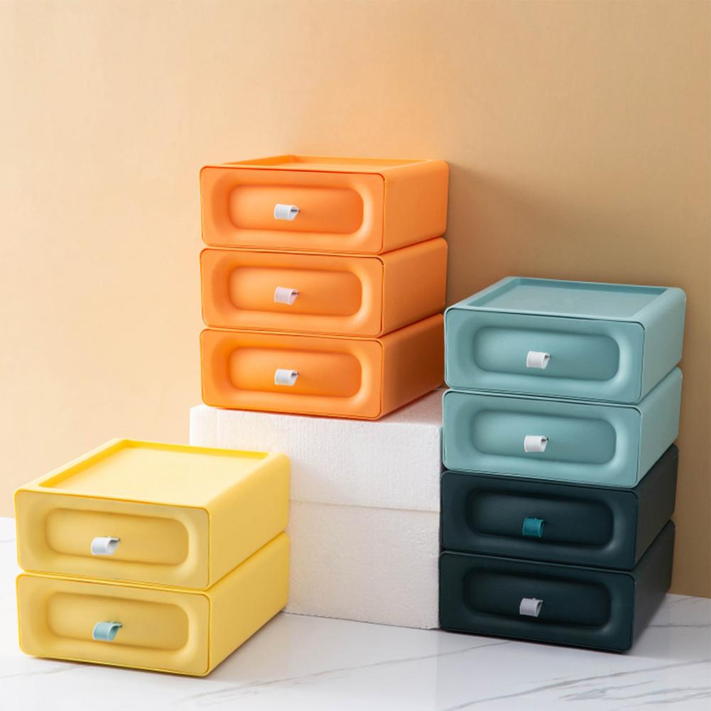 Multi Function Drawer Desktop Storage Box Large Capacity Stackable PP Multi-function Storage Cabinet for Home Supplies