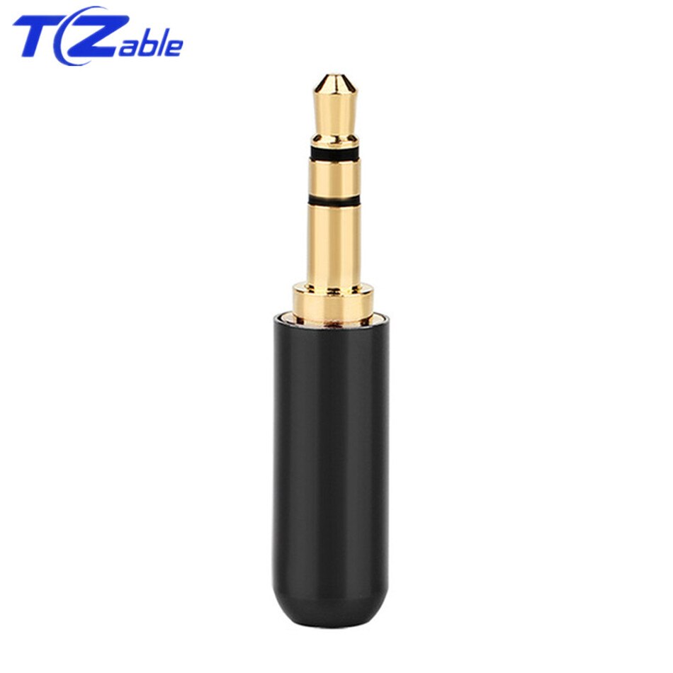 3,5mm Jack Audio Stecker Anschlüsse 3 Pole Solder Lautsprecher Stecker Für Upgrade Kopfhörer Kabel 7 Farben Gold Überzogene: Black / 100pcs