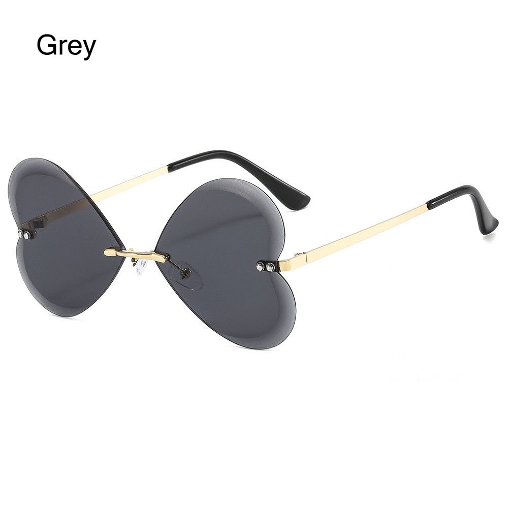 2022 nuove donne cuore occhiali da sole Vintage telaio in metallo occhiali da sole polarizzati alla moda a forma di cuore occhiali UV400 Eyewear per esterni: Grey