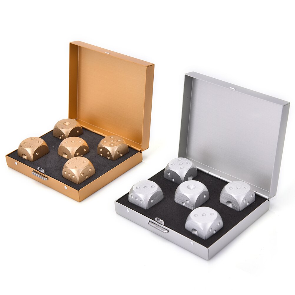 Staaf dobbelstenen aluminiumlegering poker zilver/goud massief domino dobbelspel draagbaar dobbelstenen poker feest vierkant rechthoek