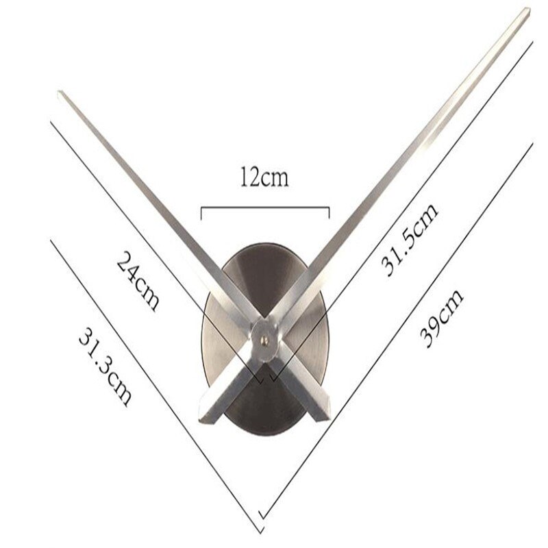 Lydløs veggklokke stille bevegelsessett klokkemekanisme deler med klokkehender diy kvarts klokke mekanisme sølv