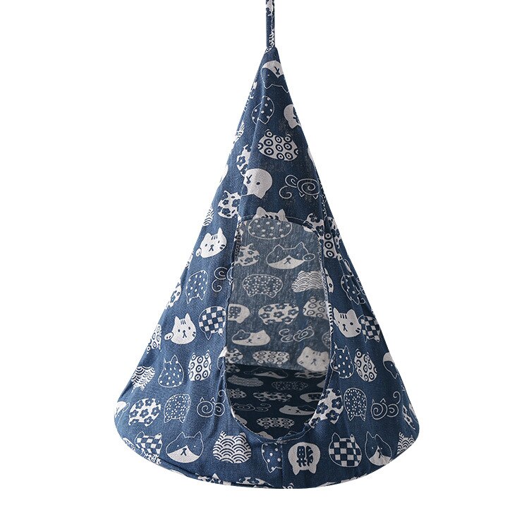Hamaca desmontable para gatos, casa suave, plegable, duradera, cónica, lavable, juguetes para mascotas, suministros para juego, tienda de lino colgante para dormir