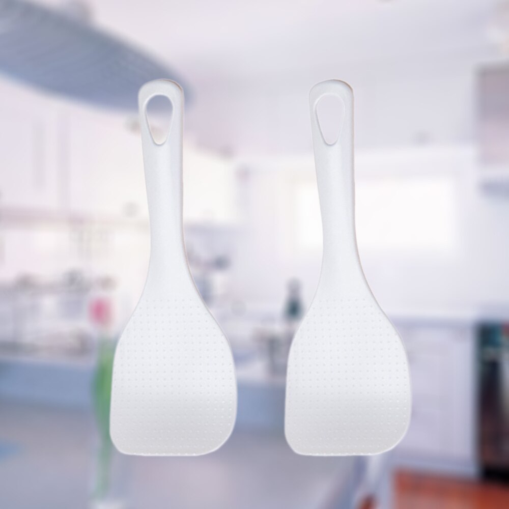 Cuchara de arroz blanca para el hogar, cuchara de arroz de grado alimenticio, pala de arroz, utensilios de cocina creativos, utensilios domésticos de cocina, 2 uds.