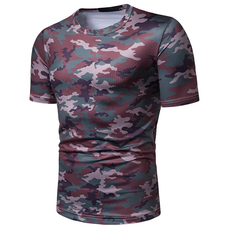 Camisetas entalladas informales para hombre, camiseta de manga corta para culturismo, camisetas de camuflaje informales, novedad de: green / L