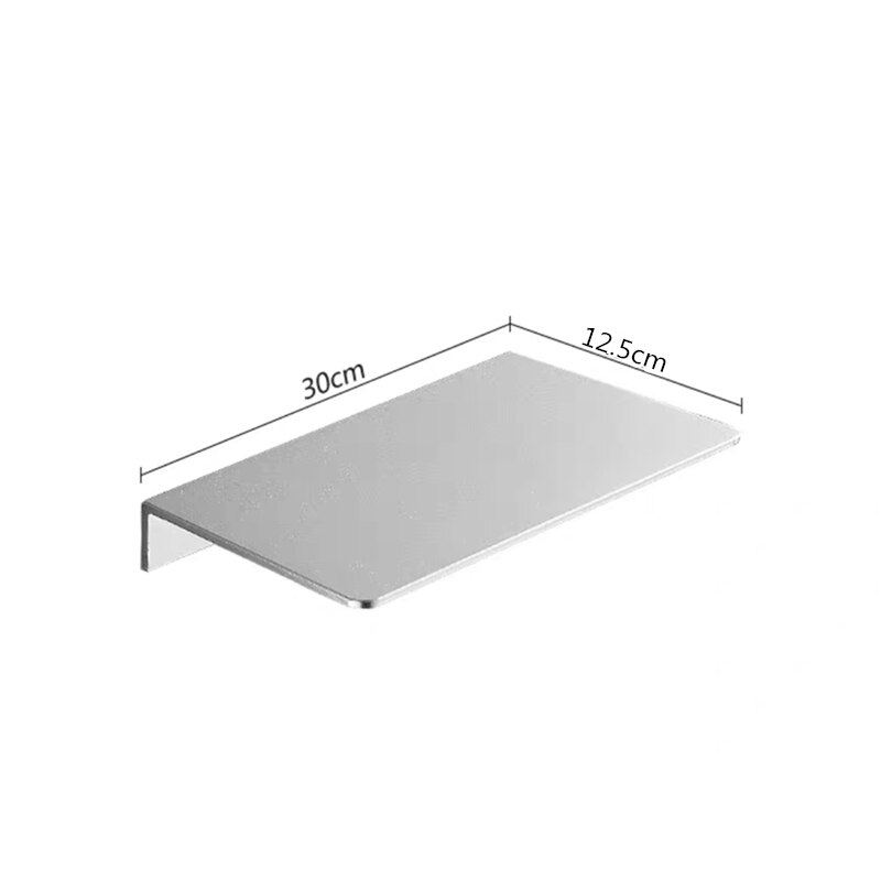 WZLY Bathroom Shelves Chrome/White Aluminum Wall Mounted Kitchen Shelves Bathroom Shower Storage Racks Shampoo Cosmetic Shelf: Chrome 2