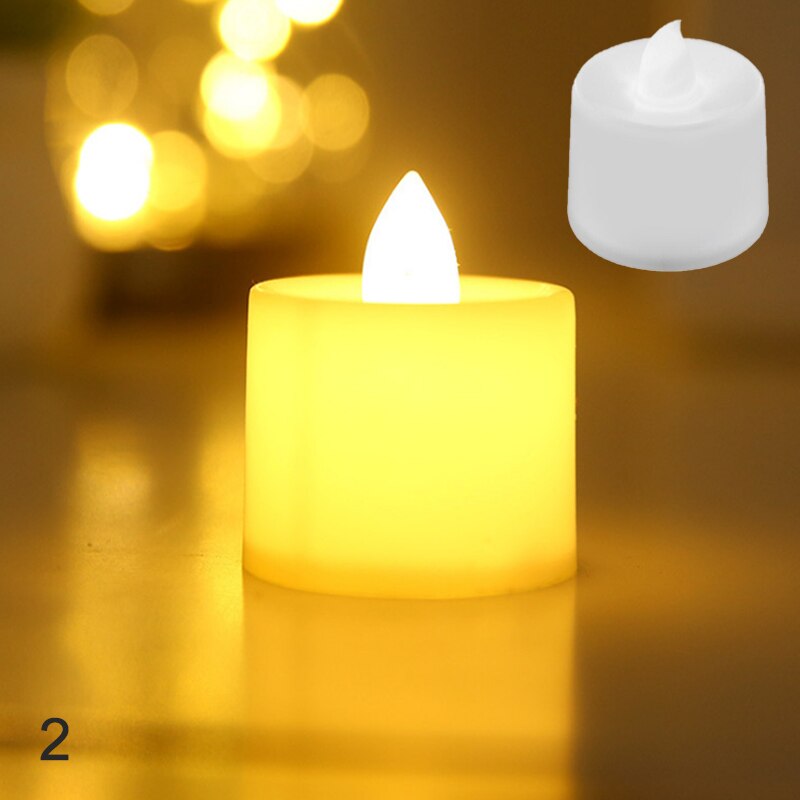 24pc Flameless Led Tealight Candles Battery Operated Warm White Flameless Pillar LED Simulation Candle Birthday Wedding Decor: 2