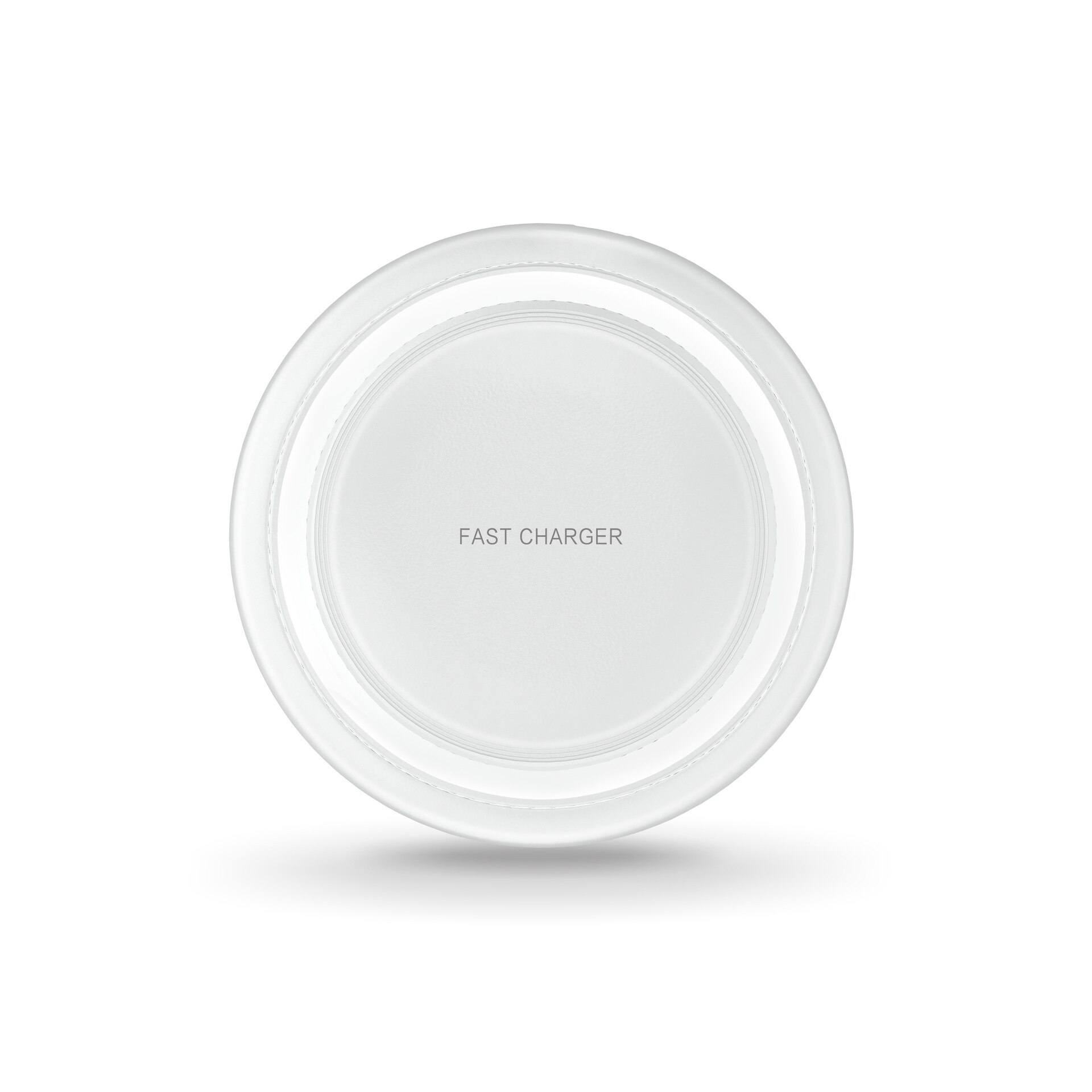 15W QI Desktop Wireless Charger for Apple Iphone12 11 Pro Max Mini Samsung Huawei Xiaomi Google LG Sony Thin Round Fast Charge: White