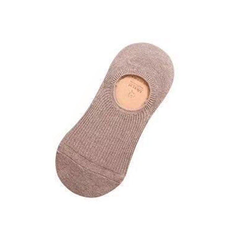 Women's Cotton Invisible Socks Non-Slip Summer Solid Color Breathable Comfortable Short Socks Thin Ankle Boat Socks: Coffee