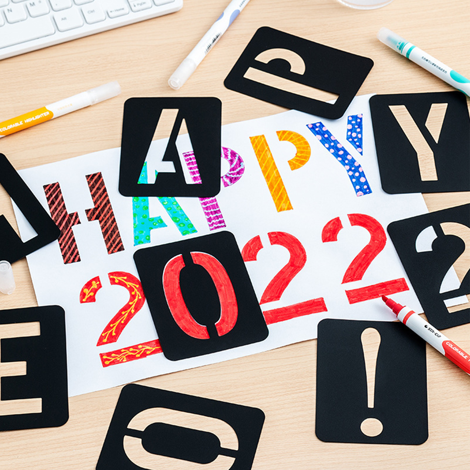 42PCS Stencils Letter and Number Template Reusable Washable Alphabet Stencils Environment-friendly PP Art Craft Templates