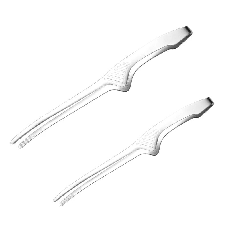 Pinces à viande pour Barbecue coréen, longues pinces à Barbecue en acier inoxydable, bouche ronde/tranchante, pincettes à Steak, outils de gril de cuisine accès