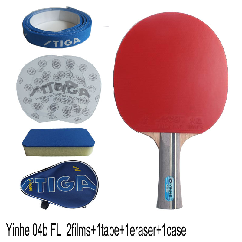 Yinhe-Children's Ping Pong Racket, Table Tennis finished Racket, Pimples in Training, 4 Stars, Player, 04B: Burgundy