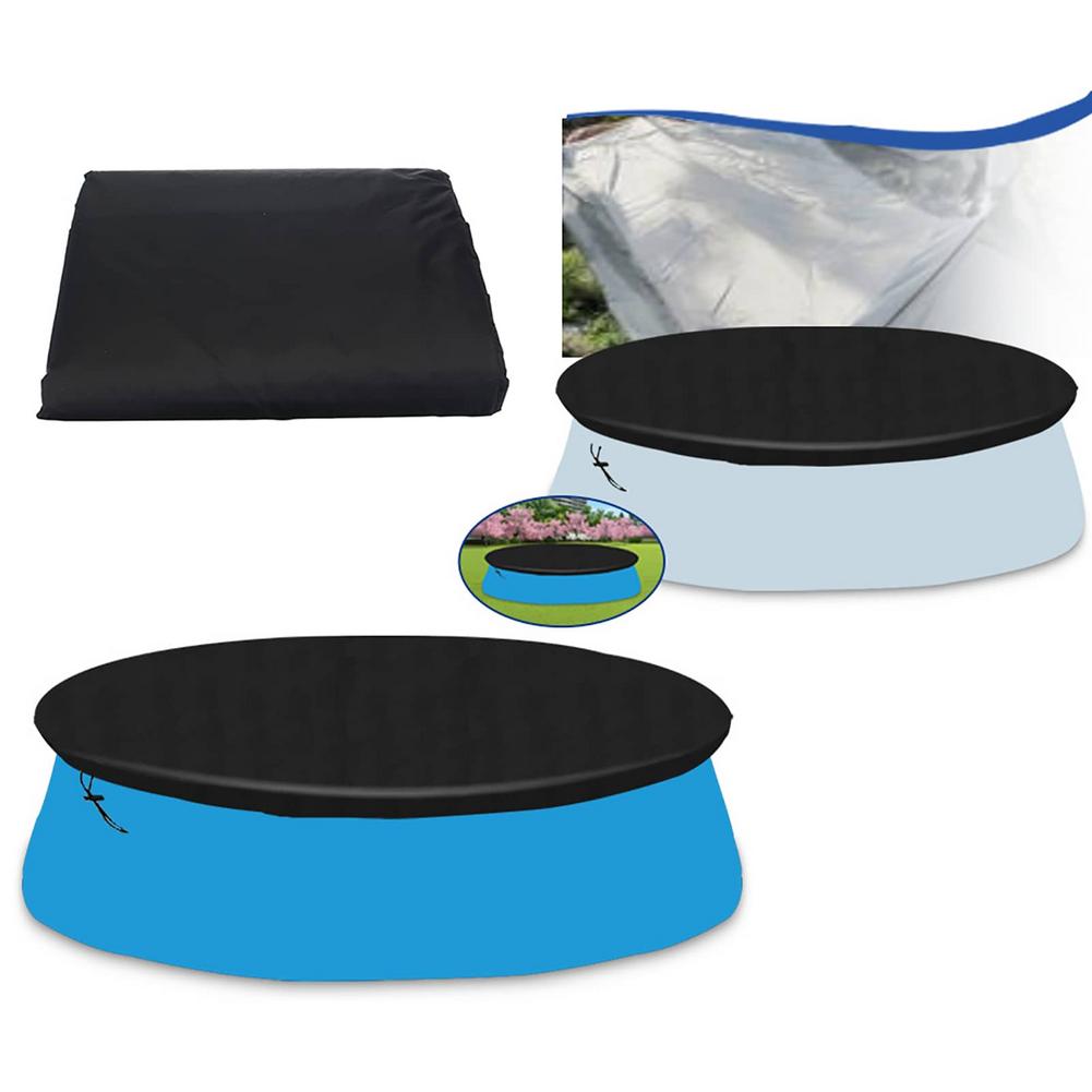 Oxford Cloth Pool Cover Outdoor Round Leaf Proof Cloth UV Resistant Tarpaulin Antifouling Protective Tarps Swim Pool Fixed Cover