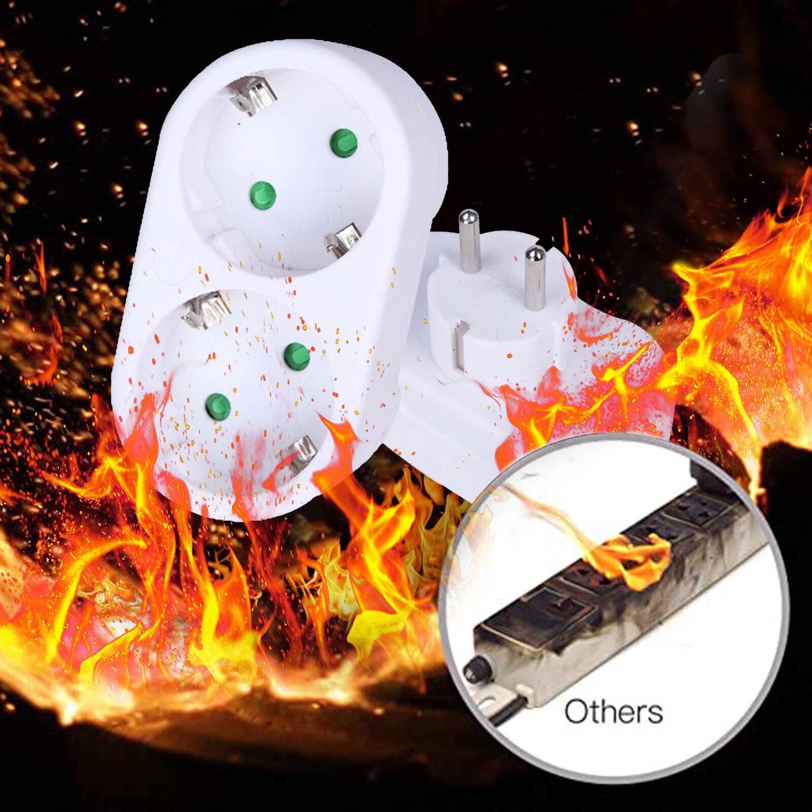 European Standard Socket Round Plug 2/3 Holes Socket With Switch On Off Power Adapter Socket Wall Outlet Socket Electrical Socke