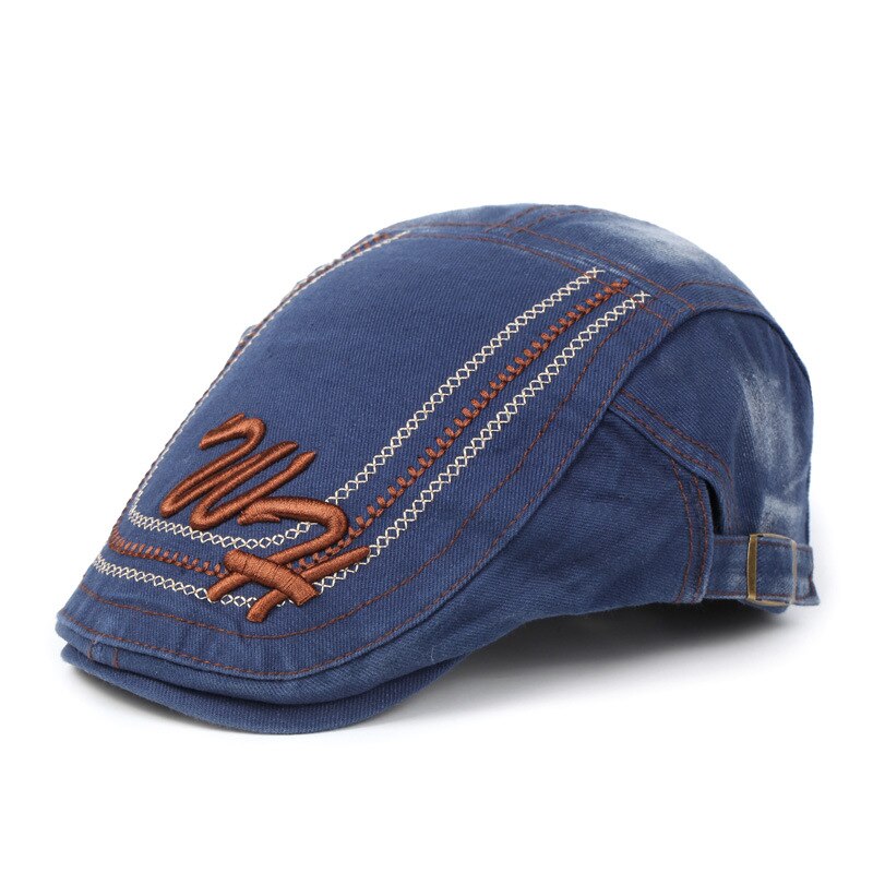 [NORTHWOOD alta Retro de gorra plana para hombre, Gorras Planas boina verano de los hombres de la de tapa plana para adultos de Material de algodón de tamaño de 55-60cm