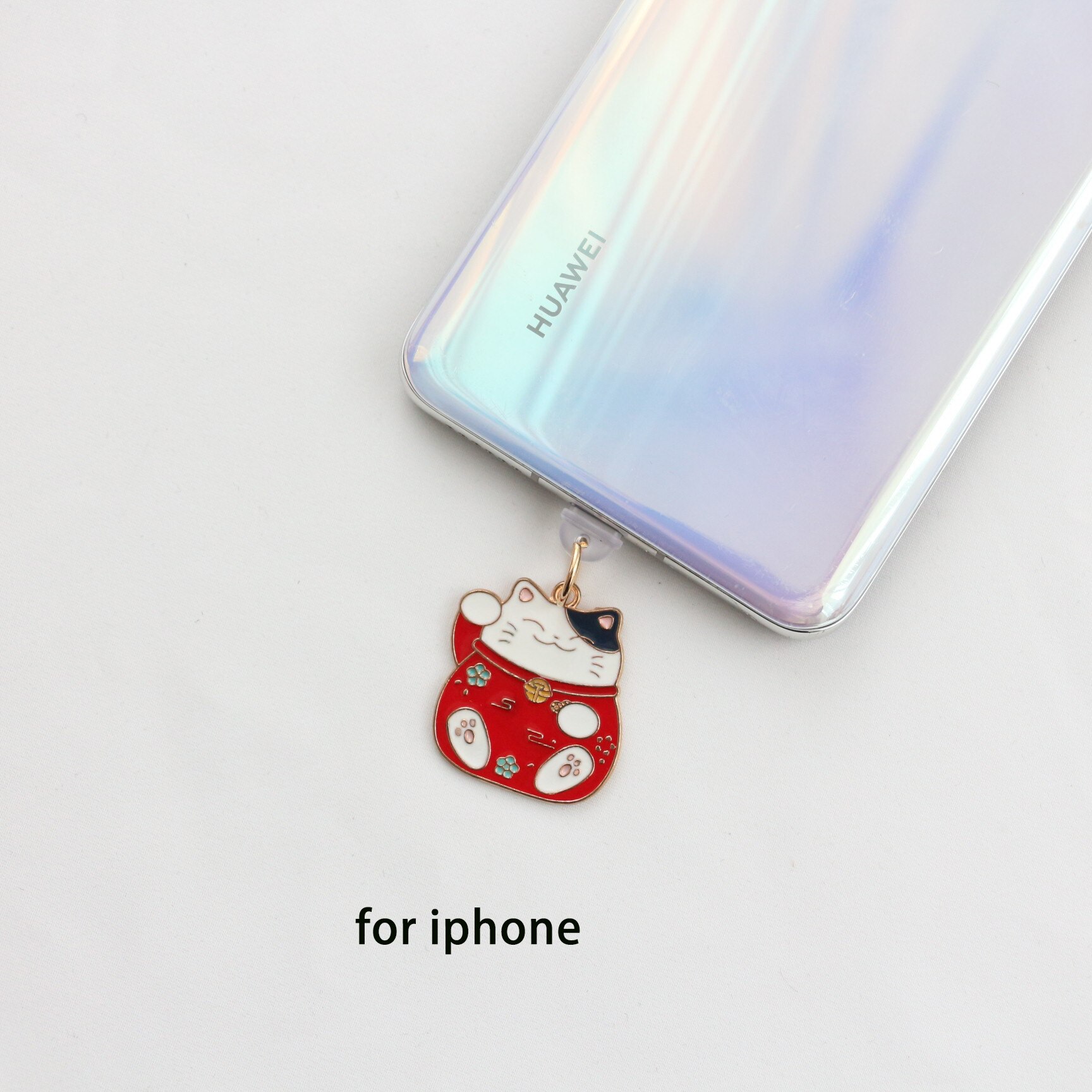 Telefoon Stof Plug Anti Dust Plug Charm Leuke Rode Lucky Cat Voor Type-C Stof Plug Universele Voor Iphone poort Opladen Plug Hanger: for ip red