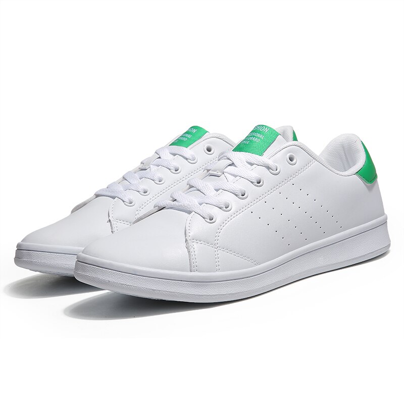 Heren casual schoenen heren casual heren sportschoenen platte schoenen ademend gevulkaniseerde schoenen veterschoenen witte schoenen damesschoenen: Groente / 7.5