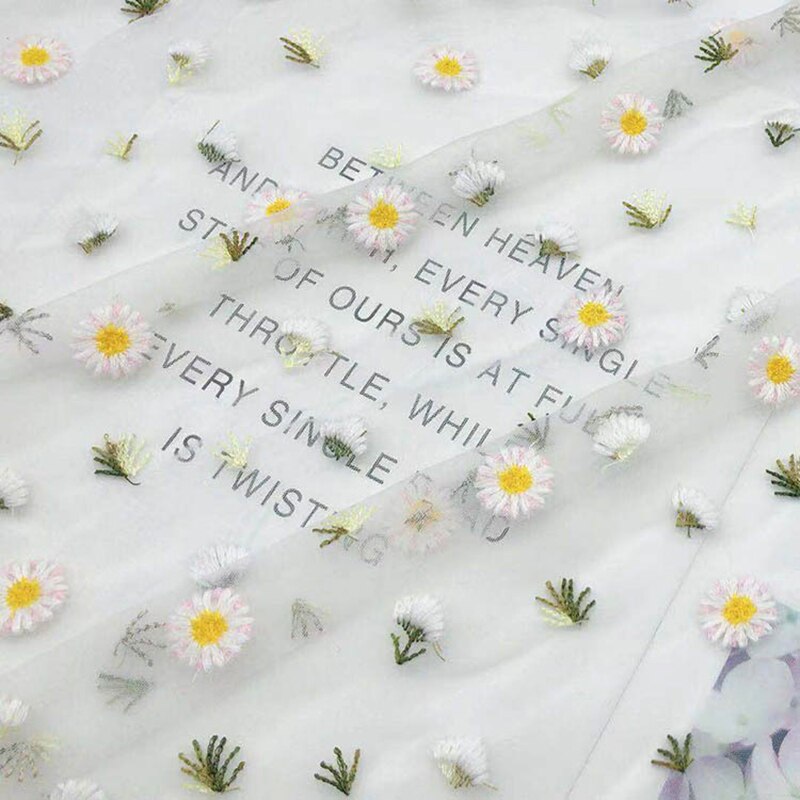 Robe en Tulle brodé de fleurs de marguerite noir doux, blanc, rose, gris, bleu foncé et Beige pour chemises pour la cour: 6